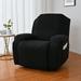 CUH Washable Couch Cover Recliner Armchair Cover Plain Stretch Slipcover Solid Color Sofa Covers Furniture Protector Black 1 Seat