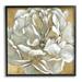 Stupell Industries Blushing White Magnolia Flower Abstract Floral over Gold Paintings Black Framed Art Print Wall Art 12x12 by Carol Robinson