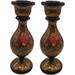 India Meets India Papier Mache Candlesticks Holder Set of 2 Candle Holder Handicraft by Awarded Indian Artisans (Gold & Black)
