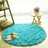 SHANNA Round Fluffy Area Rugs for Bedroom Kids Nursery Rug Super Soft Living Room Home Shaggy Carpet Blue 4*4 Feet