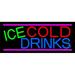 Ice Cold Drinks LED Neon Sign 10 x 24 - inches Black Square Cut Acrylic Backing with Dimmer - Bright and Premium built indoor LED Neon Sign for Defence Force.