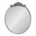 Kate and Laurel Arendahl Ornate Glam Round Mirror 24 Inch Diameter Silver Dramatic Baroque Style Wall Mirror for Vintage Antique Inspired Home Decor Aesthetic