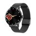 Wireless Women Fashion Smart Watch 1.19 inch Round Screen BT Call Watches Heart Rate Monitor Fitness Tracker Design For Lady (Black Steel)