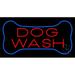 Dog Wash Block LED Neon Sign 13 Tall x 24 Wide - inches Black Square Cut Acrylic Backing with Dimmer - Premium built indoor Sign for Club Home dÃ©cor Event Workshop Storefront.