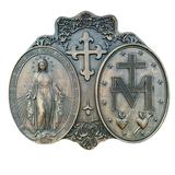 Miraculous Medal Wood Carving Decor - Medal of Our Lady of Graces