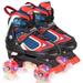 SubSun Roller Skates for Boys Girls Kids 4 Sizes Adjustable Quad Skates with Illuminating Wheels Red Size L