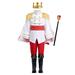 IDOPIP Toddler Kids Boys Prince Charming Costume Medieval Royal Prince Jacket Pants Crown Dress Up