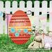 Garden Flag Colorfast Happy Easter Polyester Bright Color Rabbit Easter Egg Decoration Party Supplies Brown Polyester