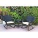 Jeco Windsor Resin Wicker 3 Piece Patio Rocker Conversation Set