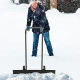 iTopRoad Snow Shovels with Multi-Angle Heavy Duty Snow Pusher Adjustable Handle Snow Remove Tool Black