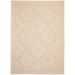 Chaudhary Living 6.5 x 9.5 Gold and Off White Bordered Damask Rectangular Area Throw Rug