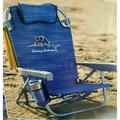 Tommy Bahama Backpack Beach Chair-New 2022 Designs-5-Position Classic Lay Flat-Insulated Cooler Towel Bar-Storage Pouch Sailfish and Palms