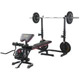 Fitvids LX600 Adjustable Olympic Workout Bench with Squat Rack Leg Extension Preacher Curl and Weight Storage 800-Pound Capacity (Barbell and weights not included)