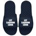 Men's ISlide x BreakingT Saquon Barkley Navy NFLPA Let Cook Slide Sandals