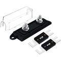 American Terminal ANL Fuse Power Distribution Holder with 2pcs 100A ANL Fuse Clear Cover for RV Car Audio