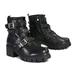 Milwaukee Leather MBL9444 Women s â€˜Bruiserâ€™ Premium Black Leather Lace-Up Fashion Boots with Studded Straps 6