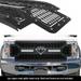 2017-2019 Ford F-250/F-350/F-450/F-550 Without Front Camera/ Main Upper Stainless Steel Black Powder Coated Finish Laser Cut Mesh With 2 X 12 LED Sheet Grille