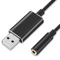 Usb Audio Adapter usb To 3.5mm Audio Jack Adapter Usb External Sound Card Audio Adapter With 3.5mm Headphone And(1pcs black)