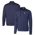 Men's Cutter & Buck Navy Georgetown Hoyas Heathered Vault Stealth Quarter-Zip Pullover Top