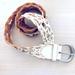 American Eagle Outfitters Accessories | Aeo Braided Leather Belt | Color: Cream | Size: Medium