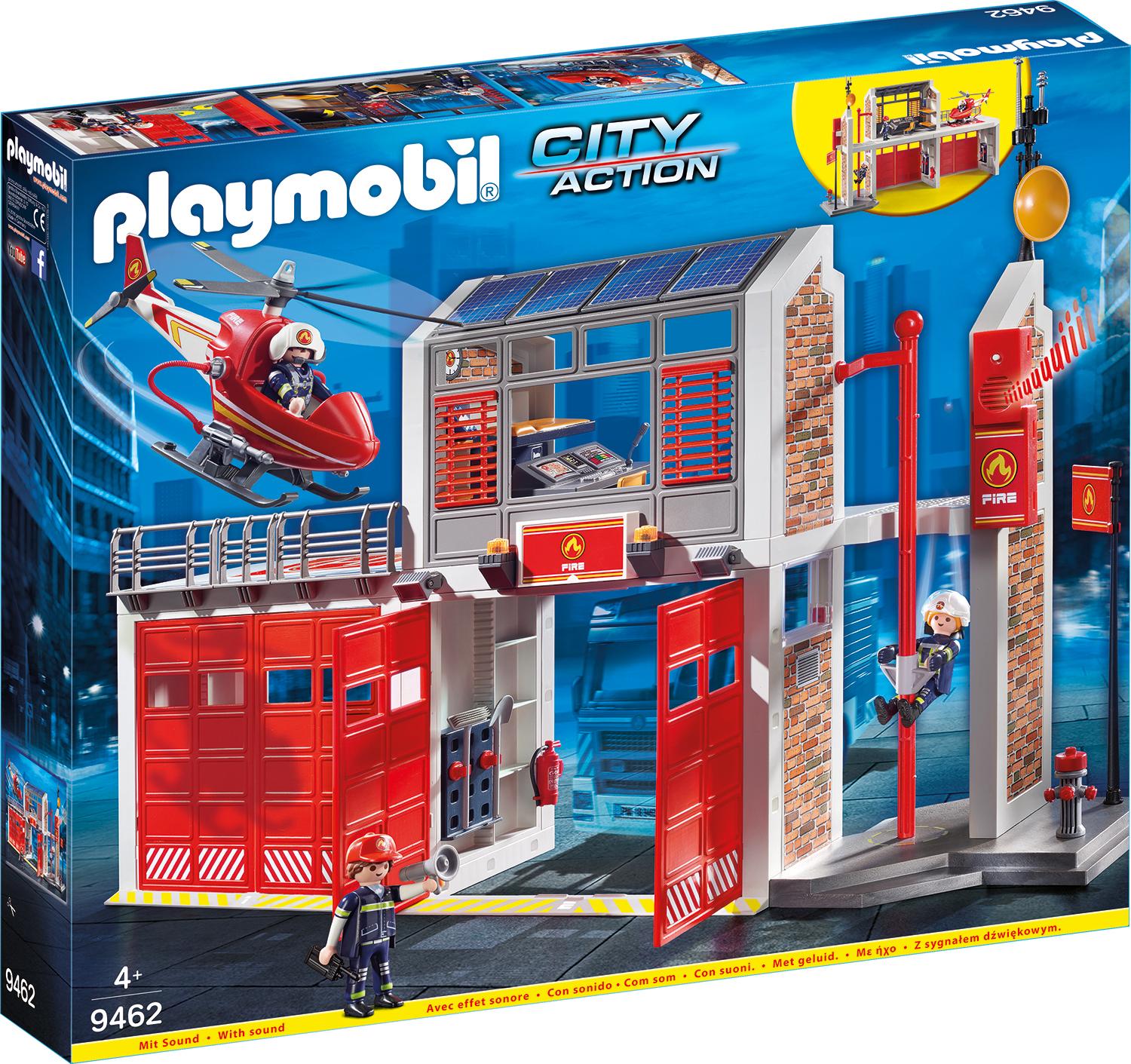 Konstruktions-Spielset PLAYMOBIL "Große Feuerwache (9462), My Action Heroes", bunt, Spielbausteine, Kinder, Kunststoff, Made in Germany Image