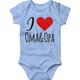 miKalino Babybody mit Spruch für Jungen Mädchen Unisex kurzarm I love Oma & Opa | handbedruckt in Deutschland | Handmade with love, Farbe:sky, Grösse:62