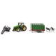 Siku 6881, Ferngesteuerter John Deere 8345R Traktor, 1:32, Inkl. Fernsteuermodul, Grün, Kompatibel mit Anbaugeräten & 2875, Viehanhänger inkl. 2 Holstein-Kühen, 1:32, Grün, Viele Funktionen