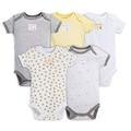 Burt's Bees Baby Unisex Baby Bodysuits, 5-Pack Short & Long Sleeve One-Pieces, 100% Organic Cotton, Sunshine Prints, 6-9 Months