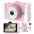 Kids Camera - Digital camera for kids with 3.5 inch Large Screen 1080P HD 12MP Built-in 32GB SD Card USB Rechargeable Selfie Camera for Girls Boys Birthday Christmas New Year Gifts Children Toys Pink