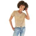 V-Shirt LINEA TESINI BY HEINE "Shirt" Gr. 38, beige (sesam) Damen Shirts V-Shirts