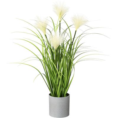 Kunstgras CREATIV GREEN "Riedgras", grün, B:10cm H:50cm, Kunststoff, Kunstpflanzen, im grauen Kunststofftopf Image