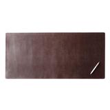 Dacasso Bonded Leather Desk Pad Faux Leather in White/Brown | 36 H x 17 W x 0.08 D in | Wayfair P3649