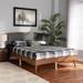 Skyline Decor Ratana Mid-Century Modern Transitional Grey Fabric Upholstered & Walnut Brown Finished Wood Queen Size Platform Bed Metal | Wayfair