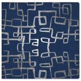 Oliver Gal Navy Geometry, Pattern Lines Modern Blue - Graphic Art Canvas in Blue/Gray | 20 H x 20 W x 1.5 D in | Wayfair 17821_20x20_CANV_XHD