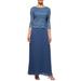 Mock Two-Piece Gown - Blue - Alex Evenings Dresses