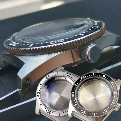 Boîtier de montre en acier inoxydable pour plongeur lunette en céramique verre saphir couronne