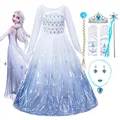 Costume de princesse Elsa pour filles reine des neiges 2 Anna Elsa robe de cosplay de carnaval