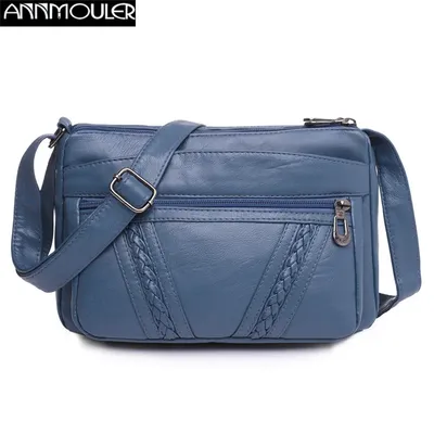 Annmouler-sac à bandoulière Vintage en cuir Pu pour femmes sac à épaule Design de marque avec