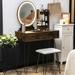 17 Stories Vanity Wood/Metal in Brown/Gray/White | 53.5 H x 31.5 W x 15.5 D in | Wayfair 3CB71BF155FE4C4295685CC9CE15D0A5