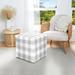 Gracie Oaks Orasio Outdoor Ottoman w/ Cushion in Gray/White | 18 H x 18 W x 18 D in | Wayfair 47DF35D5DB2B4449B0410B8E905B0707