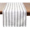 Gracie Oaks Beige-white Modern Striped Linen Blend Table Runner Polyester/Linen in Gray/White/Brown | 54 W x 16 D in | Wayfair