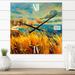 Designart 'Vibrant Sunset Over Lake' Nautical & Coastal Wall Clock Decor