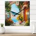 Designart 'House Near The Sea Colorful Flowers Summer Seas' Nautical & Coastal Large Wall Clock