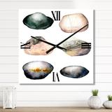 Designart 'Six Abstract Sea Stones' Nautical & Coastal Metal Wall Clock