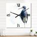 Designart 'Tricolored Heron Bird' Farmhouse wall clock