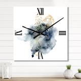 Designart 'Minimalistic Landscape of Mountains With Moon' Modern Wall Clock Decor