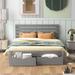 Queen Storage Platform Bed Panel Bed with 2 Footside Drawer&Headboard