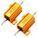 25W 33 Ohm Aluminium Housing Chassis Mount Wirewound Power Resistors Gold 2pcs - Gold Tone