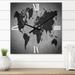 Designart 'Ancient Map of The World IX' Vintage Metal Wall Clock