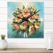 Designart 'Vintage Flowers Bouquet Of Dark Pink Flowers' Traditional Large Wall Clock